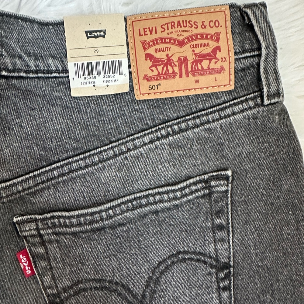 Levi's 501® Original Fit High Rise Denim Shorts Black Size 29 NEW NWT - Picture 8 of 8